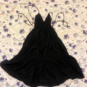 Black sun Dress with tie Straps